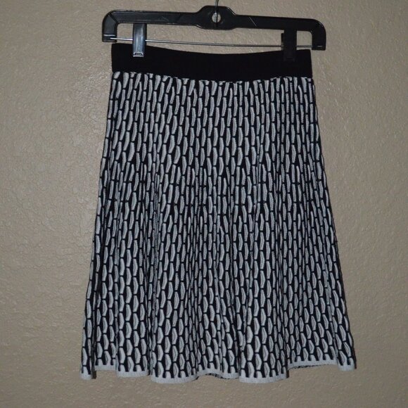 Sz 40 6 M Missoini Black White Print Lined A Line Mini Skirt - Picture 1 of 4